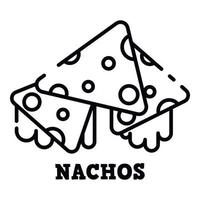 nachos ikon, översikt stil vektor