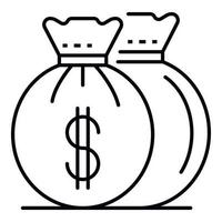 Investieren Sie Geldsack-Symbol, Umrissstil vektor