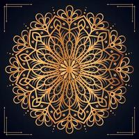 lyx dekorativ mandala bakgrund design med gyllene mandala fri vektor fil