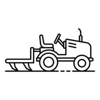 små traktor plog ikon, översikt stil vektor