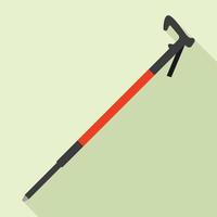 Nordic-Walking-Stick-Symbol, flacher Stil vektor