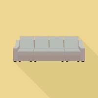 großes Kissen-Sofa-Symbol, flacher Stil vektor
