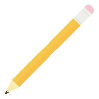 gul penna ikon, platt stil vektor