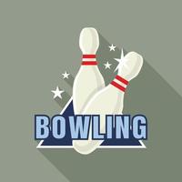 Bowling-Logo, flacher Stil vektor