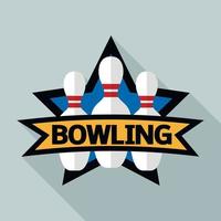 Bowlingspiel-Logo, flacher Stil vektor