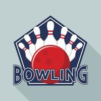 bowling Utrustning logotyp, platt stil vektor