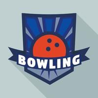 blå bowling logotyp, platt stil vektor