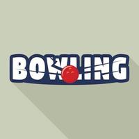 Bowling-Streik-Logo, flacher Stil vektor