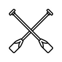 paddlar ikon för paddling på Kajakpaddling eller kanot båt vektor