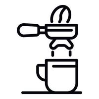 Kaffeehalter und Tassensymbol, Umrissstil vektor