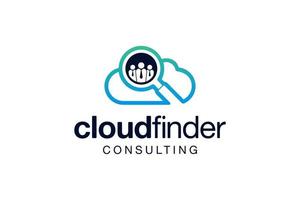 blaues Cloud-Finder-Zoom-Logo vektor