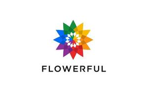 färgrik blomma spektrum logotyp vektor