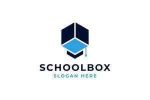 blå svart skola låda logotyp vektor