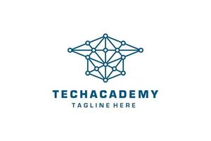 blå tech akademi logotyp vektor
