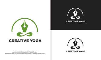 Logoillustrationsvektorgraphik des kreativen Yogas. vektor
