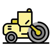 Business Road Roller Symbol Farbe Umriss Vektor