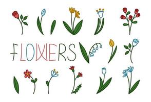 Reihe von Blumen. Vektor-Illustration vektor