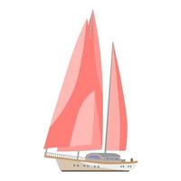 Yacht illustration på en vit bakgrund vektor