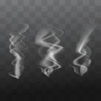 rauchsammlung realistischer bilder auf transparenter hintergrundvektorillustration vektor