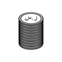 arab saudi valuta ikon symbol, saudi riyal, sar tecken. vektor illustration