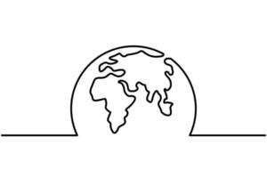 fortlaufende einzeilige zeichnung eines weltkartenvektors auf weißem hintergrund. weltkartenpunkt- und linienzusammensetzungskonzept des globalen geschäfts. Vektor-Illustration kostenloser Vektor