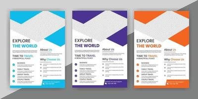 Reiseflyer oder Posterbroschürendesign kostenloser Download vektor