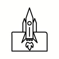 unik raket lanserades ii vektor linje ikon