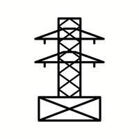 Einzigartiges Symbol für die Vektorlinie des Stromturms vektor