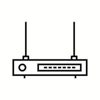 Einzigartiges Symbol für die Vektorlinie des WLAN-Routers vektor