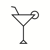 einzigartiges Symbol für die Vektorlinie des Cocktailglases vektor