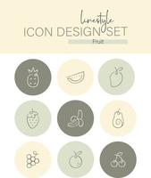 Linestyle-Icon-Design-Set Obst vektor