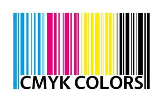 Vektor-Barcode in cmyk-Farben. Geschäftssymbol für Druckdesign. einfaches Firmenschild isoliert auf weißem Hintergrund vektor