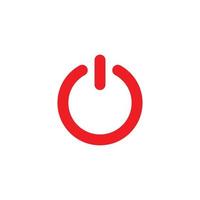 eps10 roter Vektor Ein- oder Ausschaltknopf abstraktes Kunstsymbol isoliert auf weißem Hintergrund. Schalten Sie das Symbol in einem einfachen, flachen, trendigen, modernen Stil für Ihr Website-Design, Logo und Ihre mobile App ein oder aus