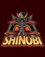 Shinobi-Logo-Maskottchen-Illustration vektor