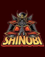 shinobi logotyp maskot illustration vektor