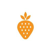 eps10 Orange Vektor Garten Erdbeere Frucht solide Kunst-Symbol isoliert auf weißem Hintergrund. Erdbeersymbol in einem einfachen, flachen, trendigen, modernen Stil für Ihr Website-Design, Logo und mobile App