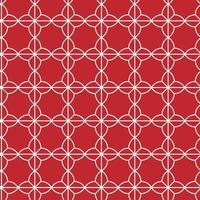 Nahtloses geometrisches Weihnachtsstern-Blumenmuster auf isoliertem rotem Hintergrund. Retro-Formen, perfekt für Tapeten, Geschenkpapier, Urlaubsgrüße, Scrapbooking, Winter-, Weihnachts- und Neujahrsdesign. vektor