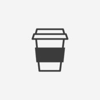 Getränk, Tee, Tasse, Kaffeeikonenvektor. Becher, Espresso, Koffein, Latte, Bohne, Cappuccino, Mokka-Symbolzeichen vektor
