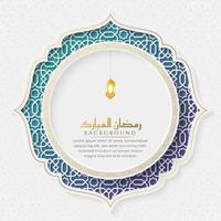 Arabischer islamischer eleganter weißer und goldener Luxus-Zierhintergrund mit arabischem Grenzmuster vektor