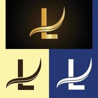 lyx logotyp design med monogram brev l vektor