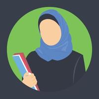 trendig hijabi kvinna vektor