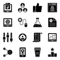 Business und SEO Solid Icons Pack vektor