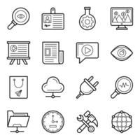 Website- und SEO-Line-Icons-Pack vektor