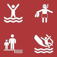 Packung mit Wassersport-Icon-Designs vektor