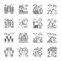 Landforms-Vektor-Icons-Pack vektor