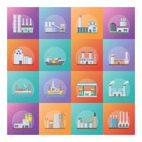 Power Manufacturing Flat Icons Pack vektor