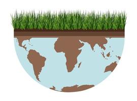 Erde-Klimawandel-Symbol - Vektor-Ökologie-Illustration eines Umweltkonzepts zur Rettung des Planeten Erde. Konzeptvision zum Thema globale Krise in der Welt. vektor