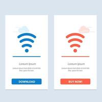 wiFi tjänster signal blå och röd ladda ner och köpa nu webb widget kort mall vektor