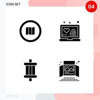 Vektorpaket mit 4 Symbolen im soliden Stil kreatives Glyphenpaket isoliert auf weißem Hintergrund für Web und mobile kreative schwarze Symbolvektorhintergrund vektor