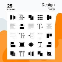 25 design ikon uppsättning 100 redigerbar eps 10 filer företag logotyp begrepp idéer fast glyf ikon design vektor